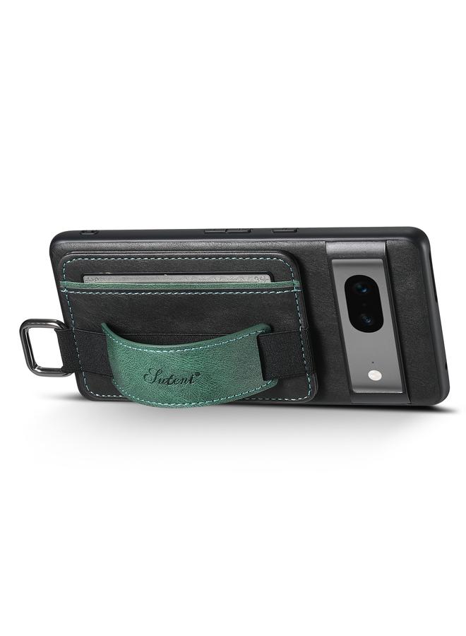 Suteni Case For Googel Pixel 7 5G H13 Card Wallet Wrist Strap Holder PU Phone Case - Image 4