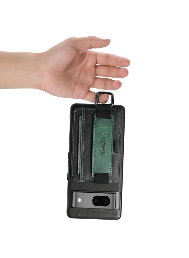 Suteni Case For Googel Pixel 7 5G H13 Card Wallet Wrist Strap Holder PU Phone Case - Image 5