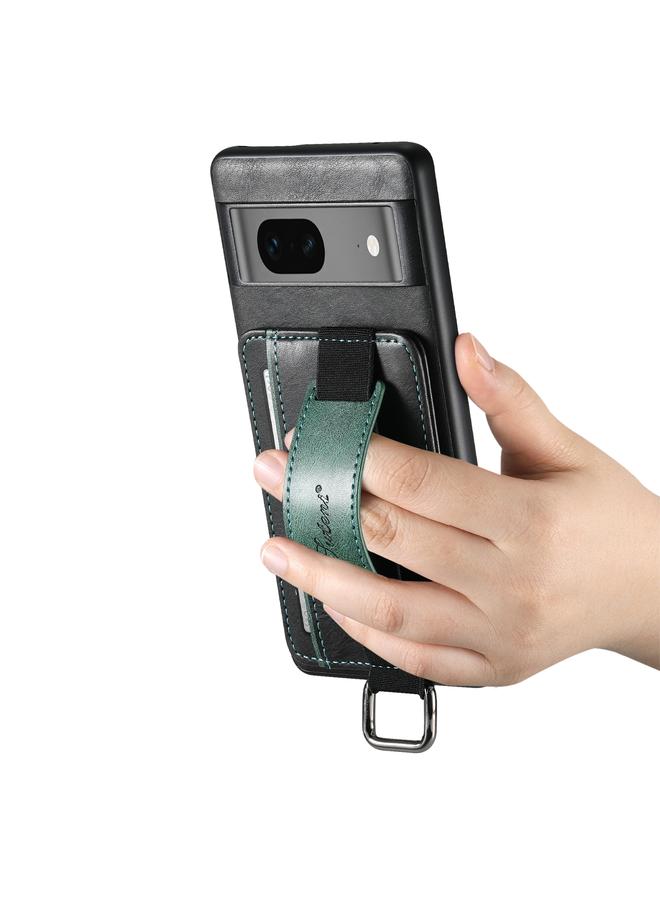 Suteni Case For Googel Pixel 7 5G H13 Card Wallet Wrist Strap Holder PU Phone Case - Image 3