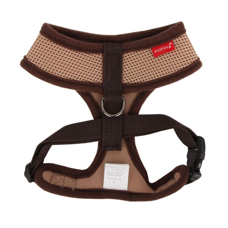 Puppia Soft Dog Harness No Choke Over-The-Head Triple Layered Breathable Mesh Adjustable Chest Belt and Quick-Release Buckle, Beige, Medium - Image 2