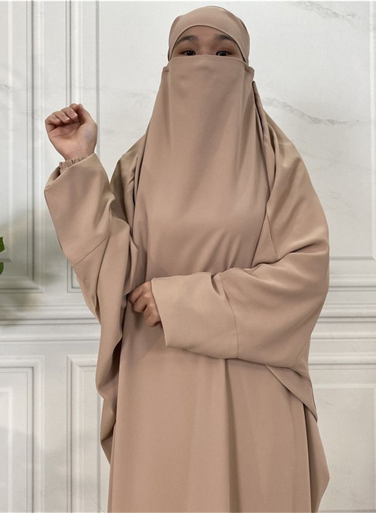 Loquat Women's Solid Bat Sleeve Large Dress Abaya 