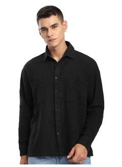 Beyoung Black Dual Pocket Cotton Shirt  - Image 1