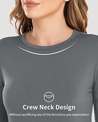 WEERTI Thermal Underwear for Women Long Johns with Fleece Lined Base Layer Women Cold Weather Top Bottom Grey - Image 2