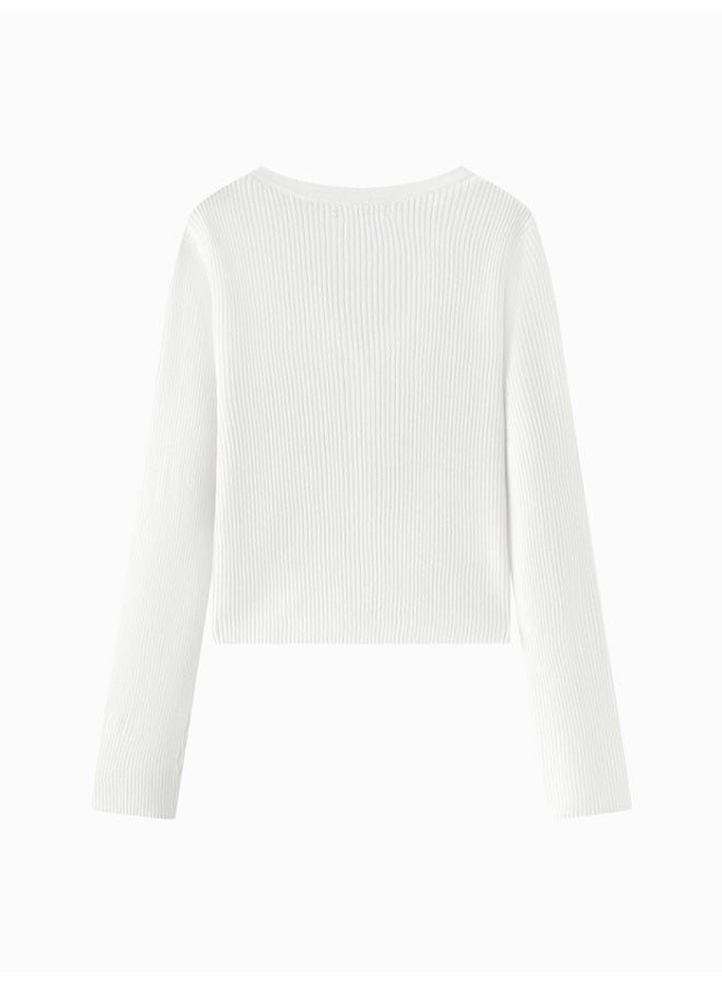 سيمير كارديغان محبوك بنقشة مضلعة للنساء - Image 5