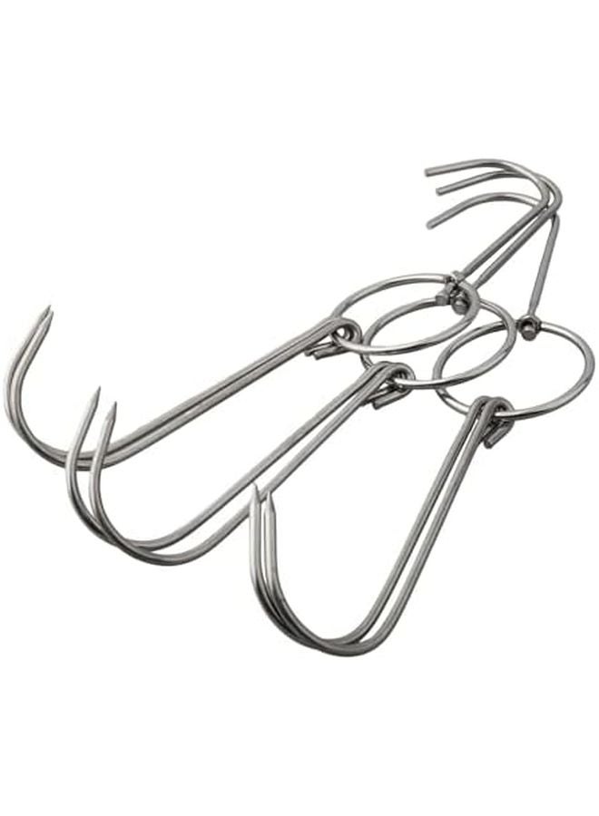 Heavy Duty Black Stainless Steel Double Meat Hook for Roast Duck Chicken BBQ Grill Hanger - Image 3