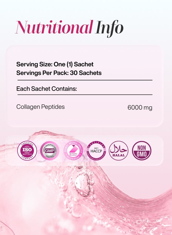 Nutrifactor Collagatin Powder – Hydrolyzed Marine Collagen Peptides Type I & III 6g Per Serving – Supports Skin, Hair, Nails & Joint Health – 30 Sachets - Image 3