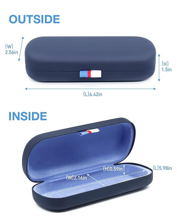 Styzere Unisex Hard Shell Protective Case for Eyewear Spectacles Eyeglasses (Blue 2 Sets) - Image 2