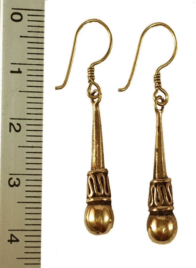 LynnAround Bronze Classic Vintage Small Drop Dangle Earrings Gold Color Fish Hook For Women Men Lightweight Jewelry Gift - Image 3
