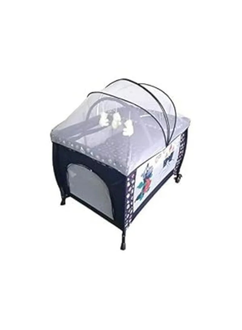 Children's play bed with mosquito net, dark blue - Image 3
