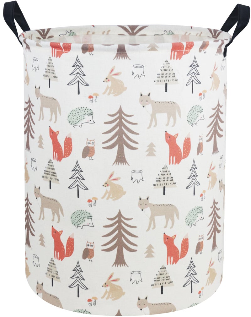 ESSME Kids Laundry Hamper,Animal Hamper Collapsible Canvas Waterproof Storage Bin for Girls, Nursery Hamper,Gift Baskets,toy bins(Grey animal) - Image 1