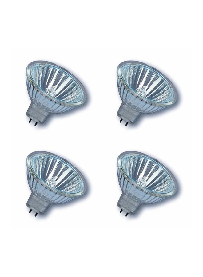 Osram Circular Dimmable Long Lasting Lifespan Illumination Entrance, Kitchen,Restaurents Track & Recessed Halogen Bulb Pack Of 4 12V 50W Mr16 Yellow - Image 1