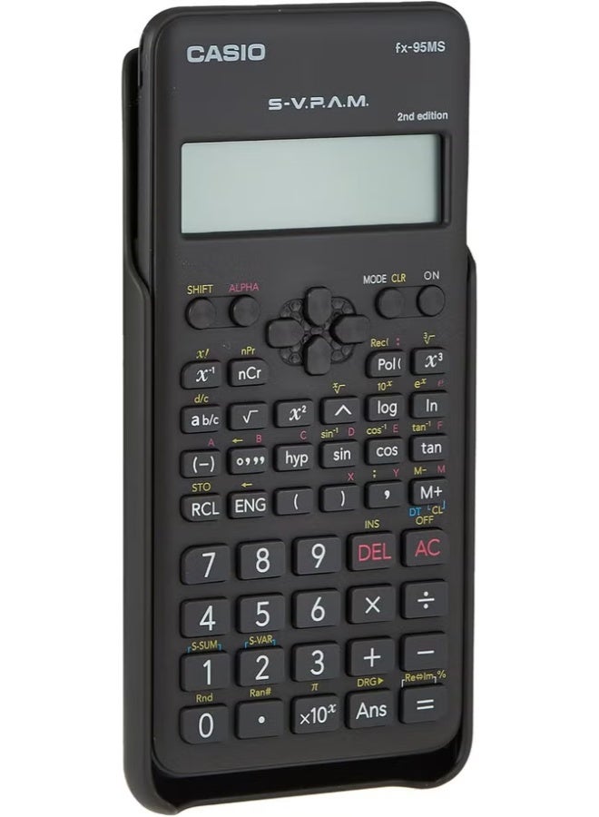 كاسيو Casio FX-95MS-2 Scientific Calculator with 274 Functions, Natural Display, Dual Power & Hard Cover for Students black - Image 1