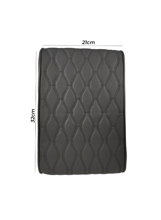Car Armrest Cushion Pad 32x21cm – Memory Foam Center Console Cover, PU Leather, Waterproof, Anti-Slip Strap, Comfortable Support for All Cars & SUVs - Image 4