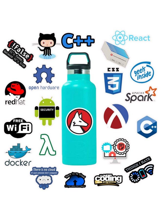 NObranded ملصقات رموز البرمجة 50 قطعة مقاومة للماء، قابلة للإزالة، لطيفة، جميلة، مناسبة للأولاد والبنات في زجاجات الماء، الهواتف، اللابتوب، الجيتار، السيارة، الدراجة النارية، الكوب، البيانو، السكوتر، حقيبة السفر من مادة الفينيل. - Image 4