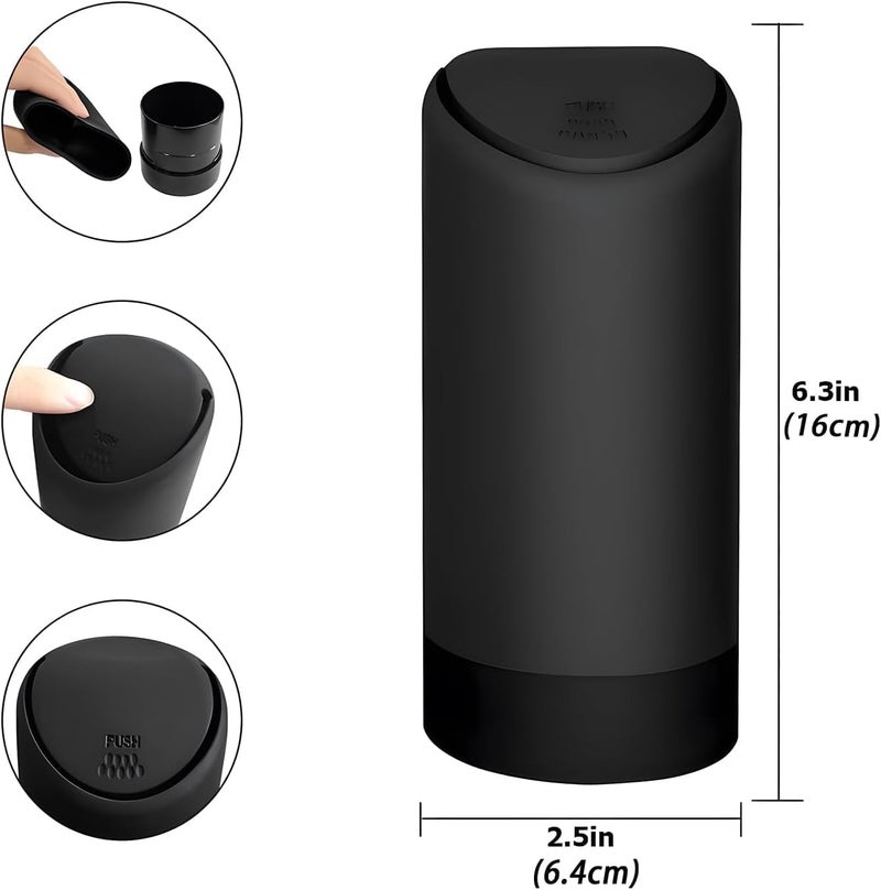 Aputue Car Trash Can with Lid, Waterproof Leakproof Trash Bin, Mini Auto Garbage Container, Small Vehicle Trash Dustbin, Mini Garbage Bin for Automotive Car, Home, Office, car trash bin (Black) - Image 5