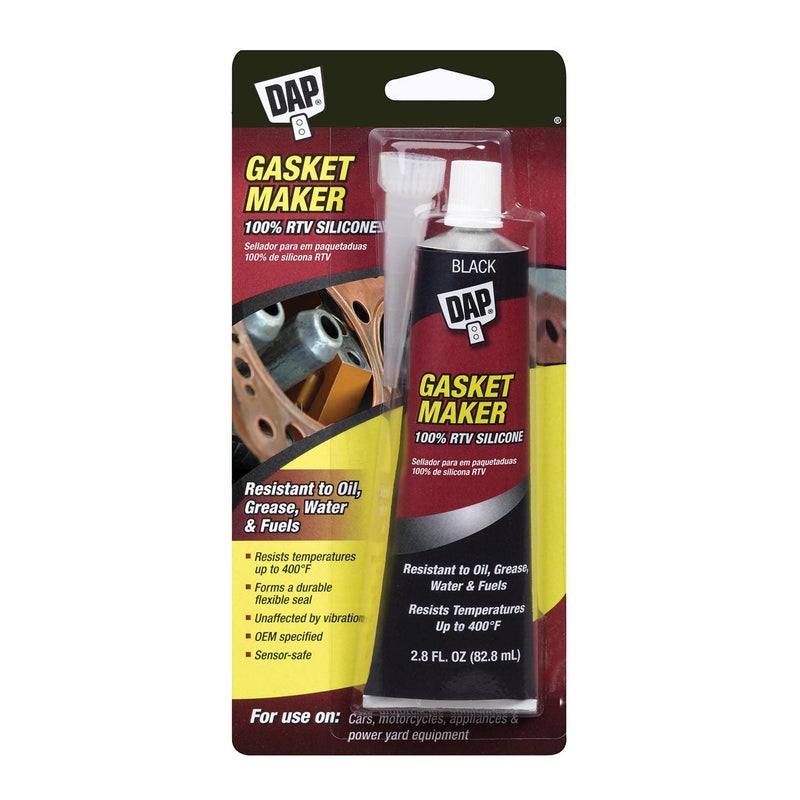 DAP Gasket 100% RTV Silicone Rubber Sealant, Black, 2.8 Oz (7079800754) - Image 4