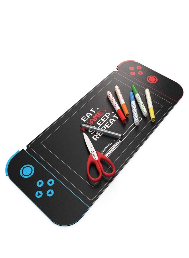 Uncommon Desks Kid's Desk Mat - For Schoolwork Arts & Crafts - Fun Computer & Mouse Pad Blotter - Washable Cover - Student School Organizer - Cute Office, Home School Supplies - Game Controller Design - Image 1