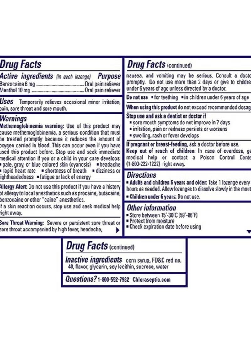 CHLORASEPTIC Sore throat Lozenges Cherry - Image 4