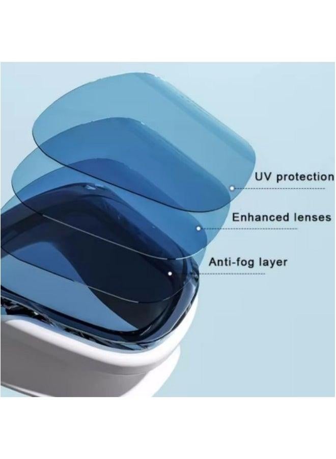 Swimming Cap with Swim Goggles, Goggles Set for Adults,UV Protection Lenses Clear Anti-Fog Goggles,Silica Gel Waterproof Cap, Black - Image 3