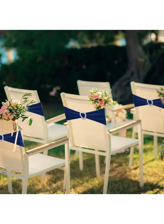 Dark Blue Heart Strap Chair Sash Set of 30pcs for Weddings Banquets and Formal Events - Image 2
