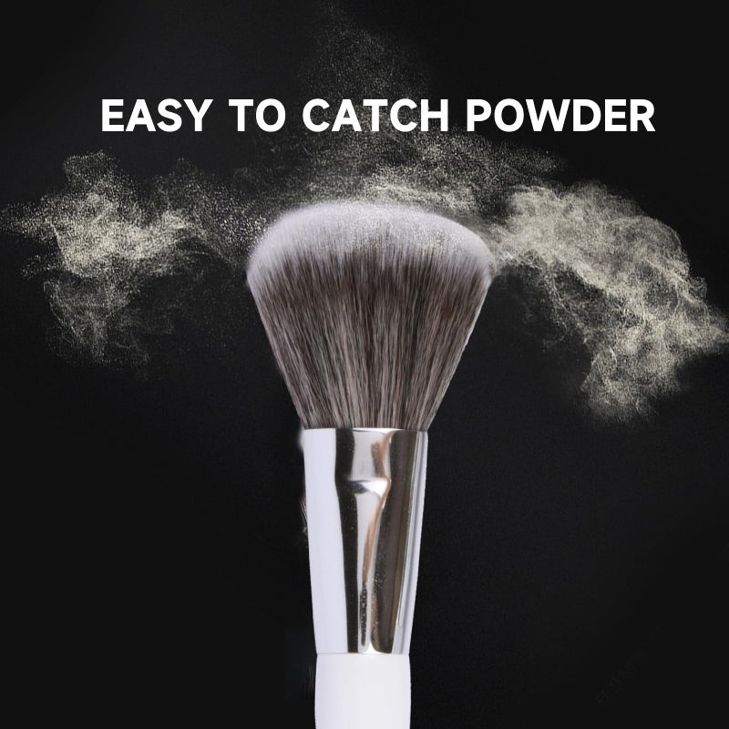Brush Master Travel Makeup Brushes Set w/Pouch, 5PCS Double Ended Portable Mini Cosmetic Brushes Kit for Foundation, Eyeshadow, Lip, Blush Make Up Brushes Professional(White) - Image 4