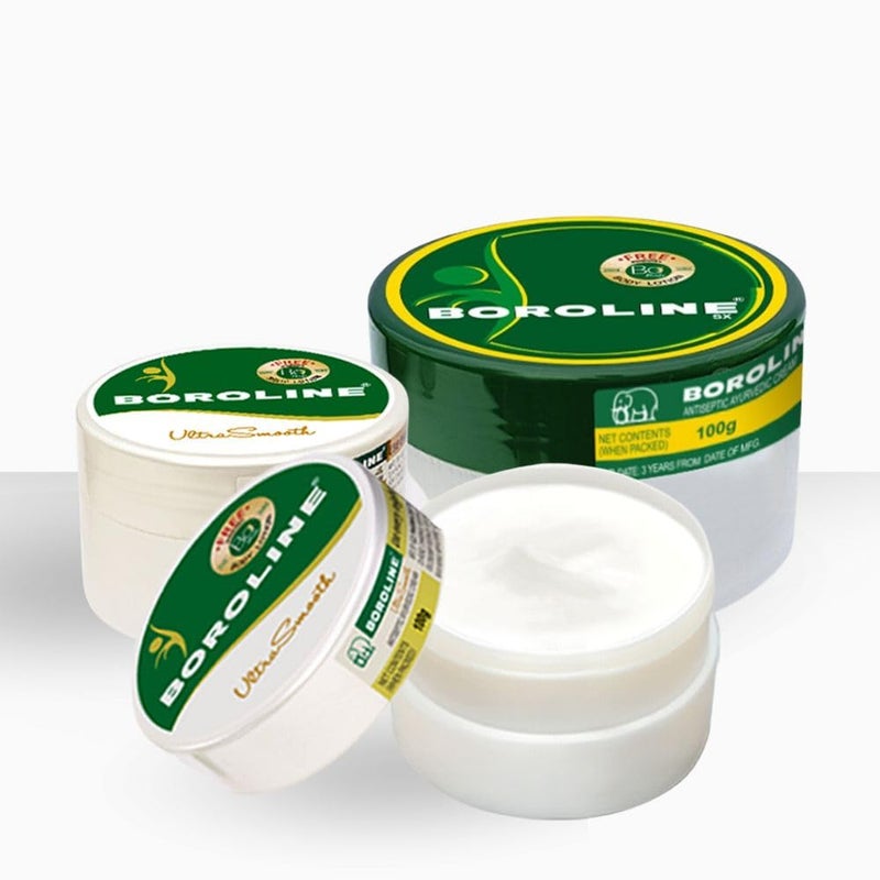 BOROLINE Antiseptic Ayurvedic Cream 100 gm  Ultrasmooth 40 gm X 2 Night Repair Cream - Image 1
