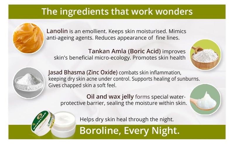 BOROLINE Antiseptic Ayurvedic Cream 100 gm  Ultrasmooth 40 gm X 2 Night Repair Cream - Image 5