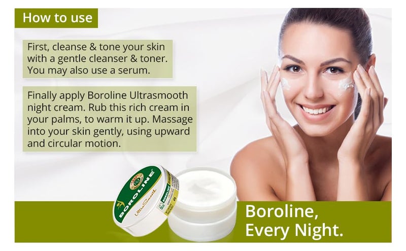 BOROLINE Antiseptic Ayurvedic Cream 100 gm  Ultrasmooth 40 gm X 2 Night Repair Cream - Image 3