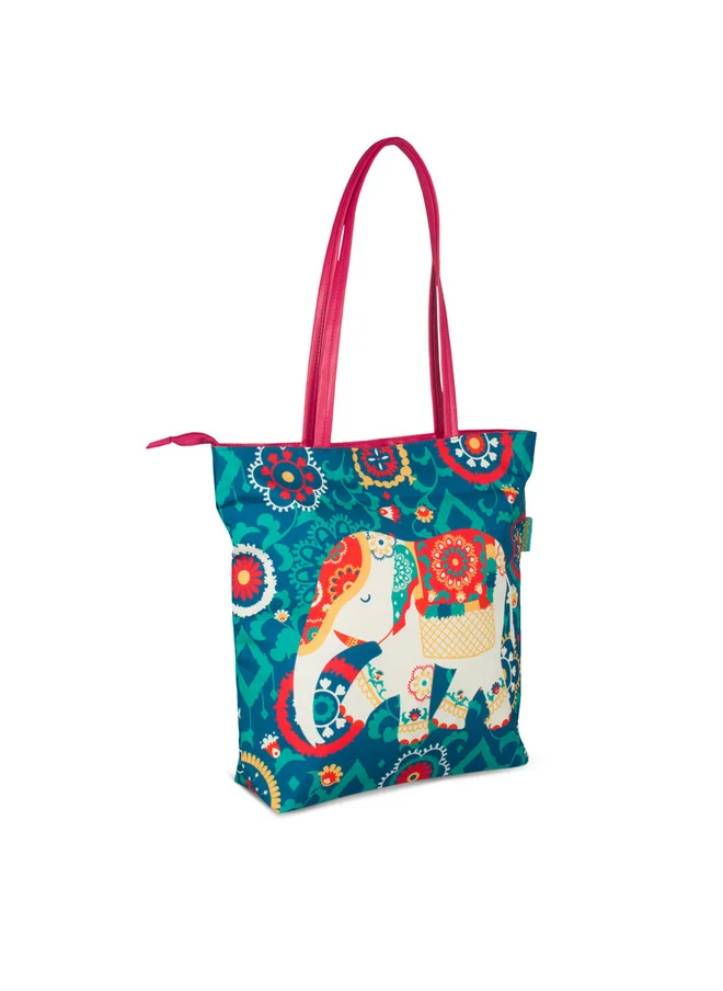 Chumbak Teal By Chumbak Regal Elephant Tote Bag - Teal