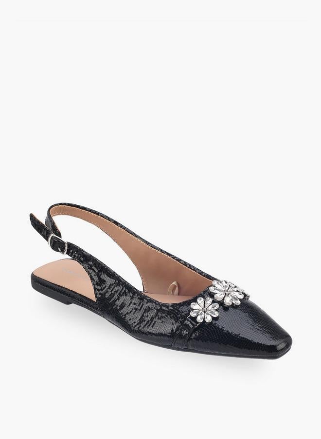 Flora Bella By Shoexpress Flora Bella Women Embellished Pointed Toe Slingback Flats - Image 2