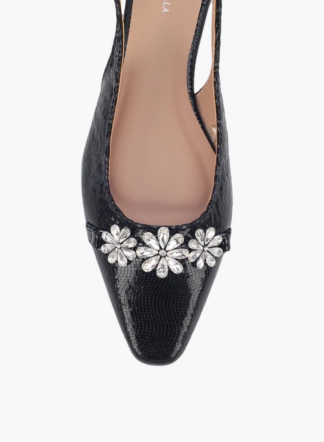 Flora Bella By Shoexpress Flora Bella Women Embellished Pointed Toe Slingback Flats - Image 4