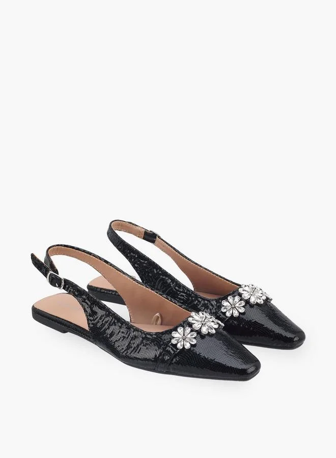 Flora Bella Women Embellished Pointed Toe Slingback Flats