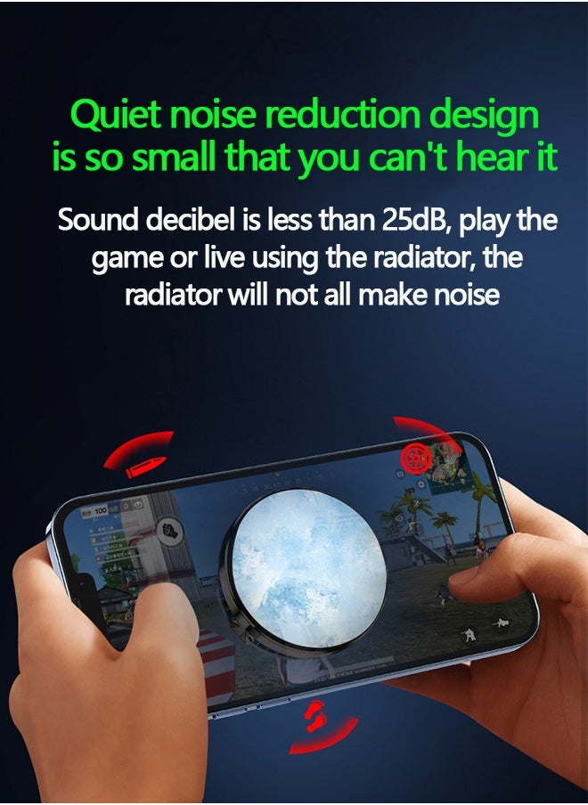 Generic Magnetic Phone Cooling Fan with RGB Lighting Back Clip Dual Purpose Mobile Phone Cooling Fan TEC Rapid Cooling Phone Cooler Low Noise for Gaming Mobile Phone Radiator Mobile Cooler Semiconductor  - Image 5