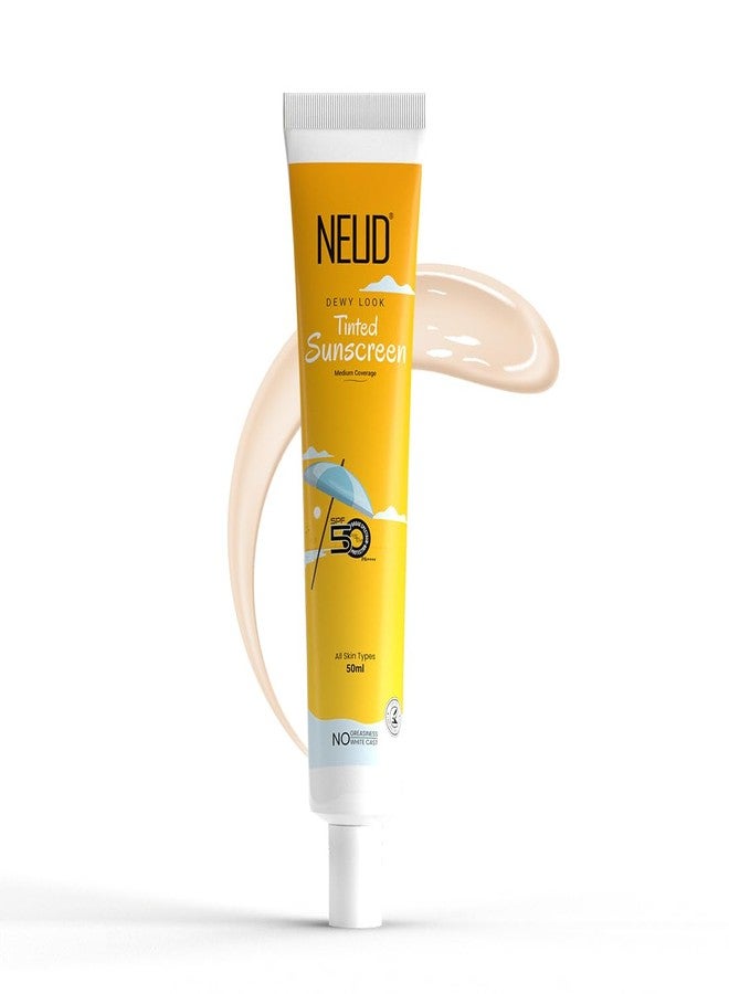 NEUD XPOSE YOURSELF NEUD Tinted Sunscreen with SPF 50++++ Waterproof, For Uva/B Sun Protection, Tan Removal, Pigmentation, No White Cast, Lightweight & Quick Drying, For Men & Women - 50ml - Image 1