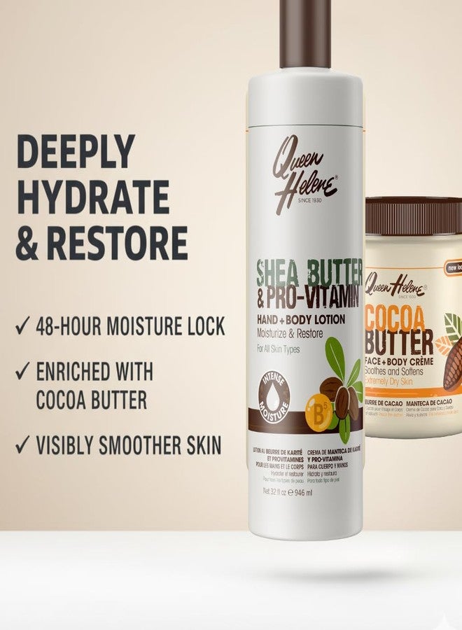 Queen Helene Shea Butter + Pro Vitamin Hand and Body Lotion 32 oz Moisturizing and Restoring Formula for All Skin Types - Image 2