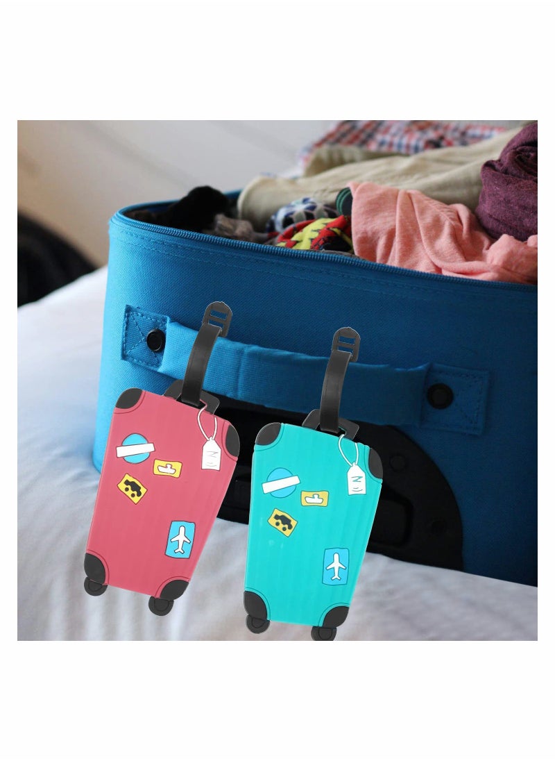 Generic 5 Pack Luggage Tags Flexible PVC ID Labels, Colorful Secure Travel Suitcase Bag Baggage Tag Labels for Cabin Bags Carry On Luggage and Suitcases  - Image 3