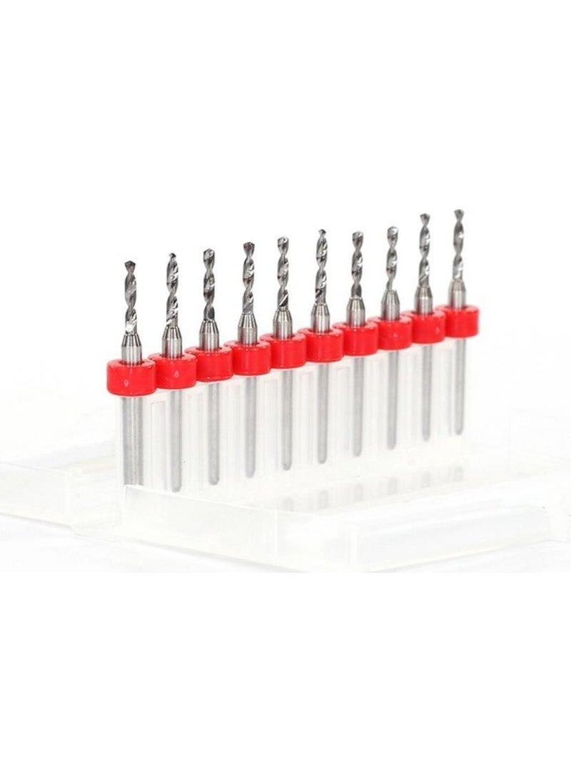 Profisher Profi̇sher Pcb Micro Carbide Cnc Drill Bit Set of 10 1.85 mm Tungsten 18 Shank  - Image 4