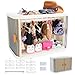 aimpiwt Foldable Doll Wardrobe Storage Box Compatible with Labubu Clothes with 10 Hangers Rod Stackable Organizer Cabinet for 1517cm Doll Clothes with DustResistant Cover and Display Shelf - Image 3