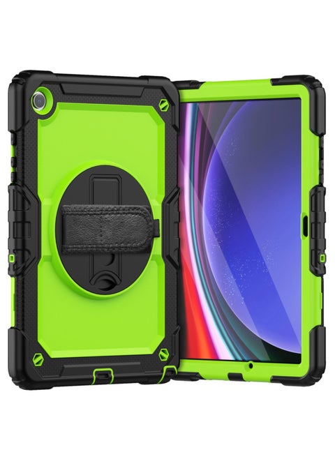 For Samsung Galaxy Tab A9 Plus Case,Shockproof Samsung Tab A9 Plus Cover with Rotating Hand Strap Stand for Samsung Galaxy Tab A9 Plus,Green