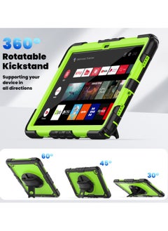 Abania For Samsung Galaxy Tab A9 Plus Case,Shockproof Samsung Tab A9 Plus Cover with Rotating Hand Strap Stand for Samsung Galaxy Tab A9 Plus,Green  - Image 3