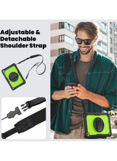 Abania For Samsung Galaxy Tab A9 Plus Case,Shockproof Samsung Tab A9 Plus Cover with Rotating Hand Strap Stand for Samsung Galaxy Tab A9 Plus,Green  - Image 2
