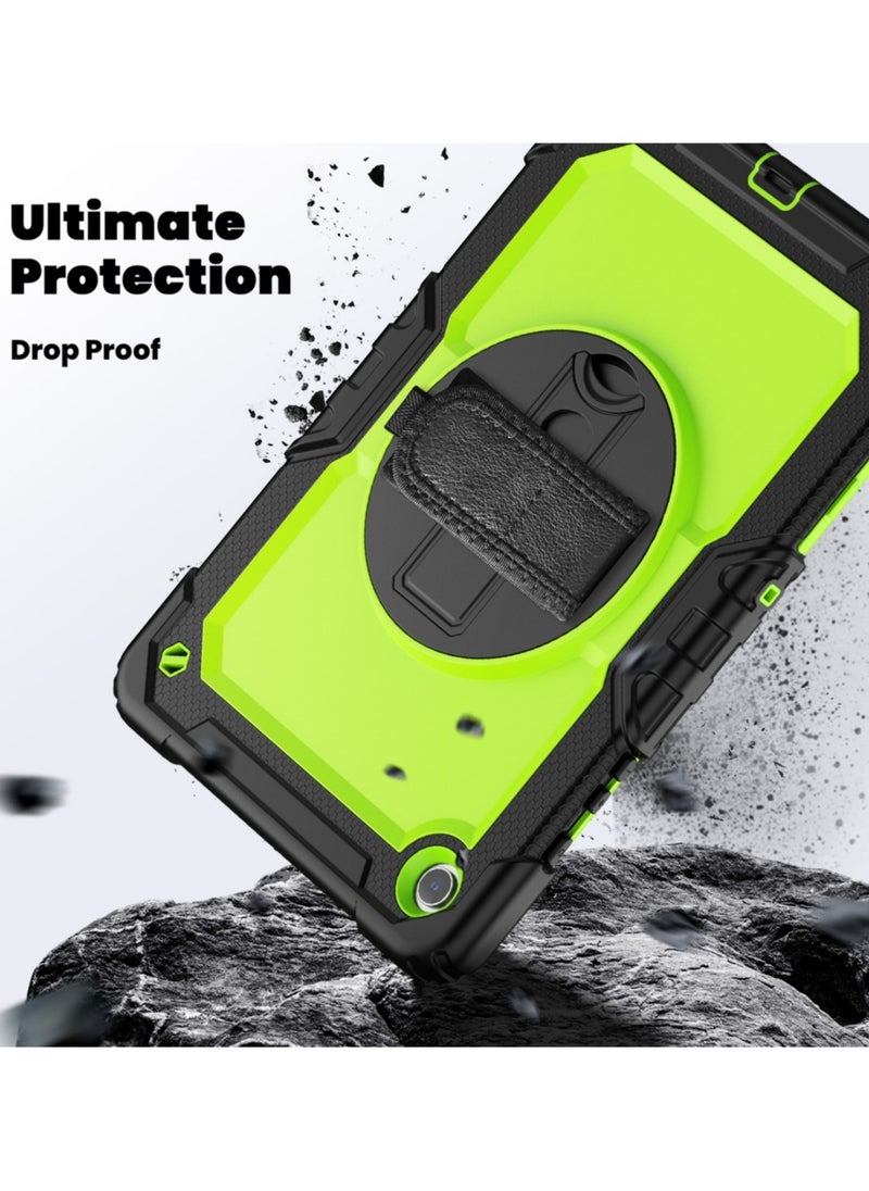 Abania - For Samsung Galaxy Tab A9 Plus Case,Shockproof Samsung Tab A9 Plus Cover with Rotating Hand Strap Stand for Samsung Galaxy Tab A9 Plus,Green - Image 1