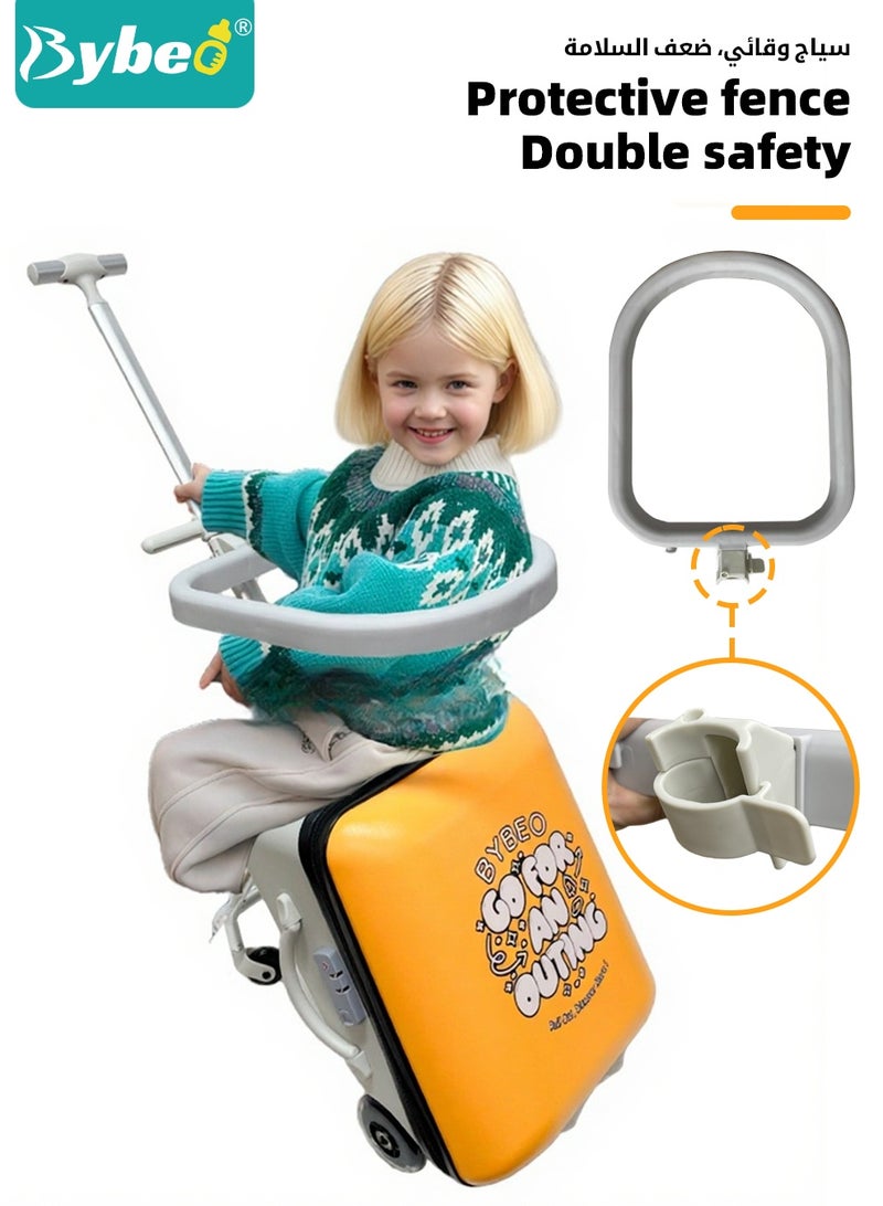 Bybeo Kids Ride-on Luggage, 20" Expandable Carry-on Rolling Suitcase with Child Guardrail, Kids Trolley Case with Handle, Sit Down Trolley Suitcase for Toddlers With 360-Degree Swivel Wheels, Perfect for Family Vacations, School & Airports - Image 3