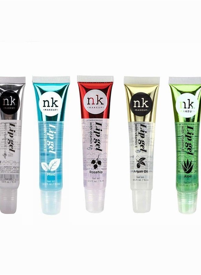Nicka K New York 5 Flavors NK Hydrating Lip Gel Rosehip Argan Oil Mint Aloe Clear Moisturizing Clear Gloss - Image 1