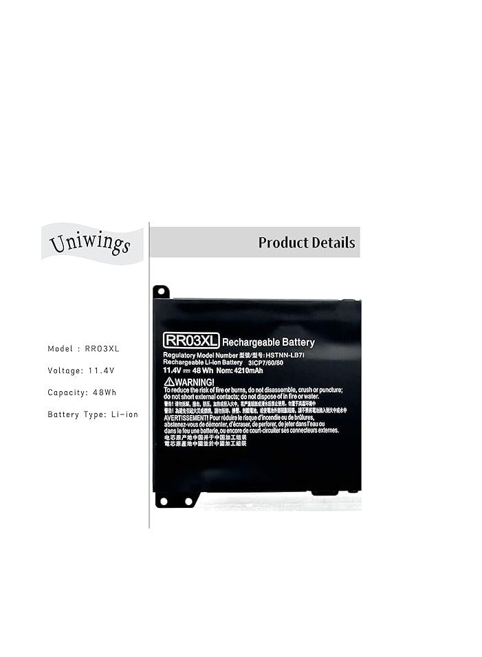 Terabyte RR03XL Replacement Laptop Battery Compatible with HP ProBook 430 440 450 455 470 G4 mt20 Series 851610-850 851477-421 851477-541 HSTNN-PB6W HSTNN-UB7C HSTNN-LB7I HSTNN-Q06C - Image 4