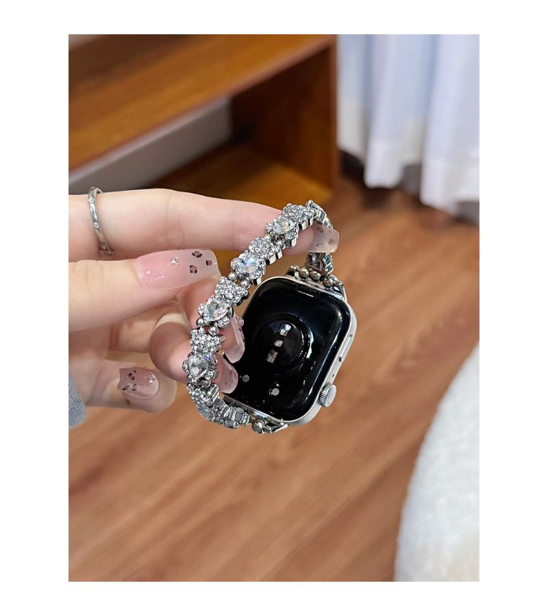 Elegant Style Metal Heart Diamond Accents High End Feel Silvery 18mm - Image 3