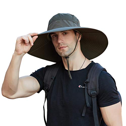 Leotruny Super Wide Brim Bucket Hat UPF50+ Waterproof Sun Hat for Fishing Hiking Camping (C04-Army Green) - Image 1