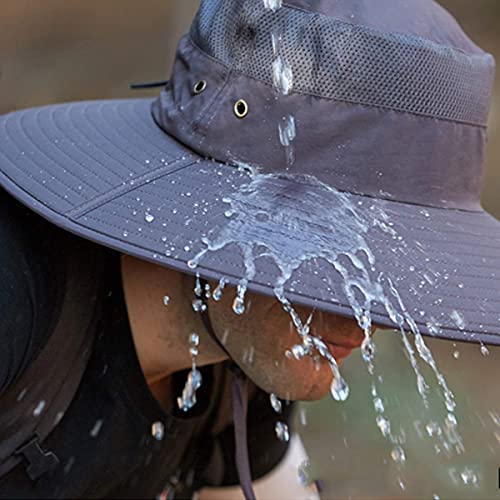 Leotruny Super Wide Brim Bucket Hat UPF50+ Waterproof Sun Hat for Fishing Hiking Camping (C04-Army Green) - Image 4