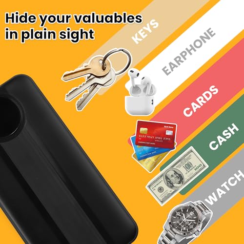 BARGIFTS Fake Charger Diversion Safe with Large Hidden Compartment, Fake Power Bank Secret Storage Box, Secret Hidden Storage Keeps for Money, Keys, and Valuables- Black - Image 4