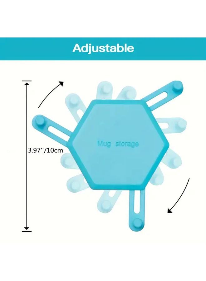 رفّاص أكواب قابلة للطي 12 قطعة باللون الأبيض - حامل تعليق حائطي - منظف خزانة المطبخ - Image 4